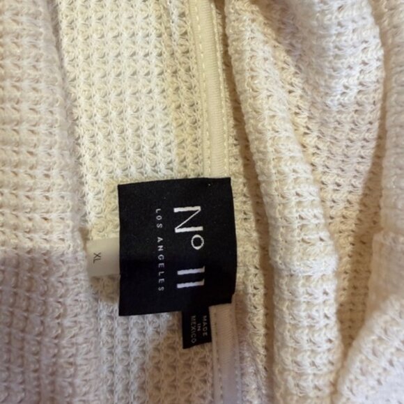 NWT No.11 XL Cream Cowl Short Sleeve Waffle-like Top - Picture 3 of 11